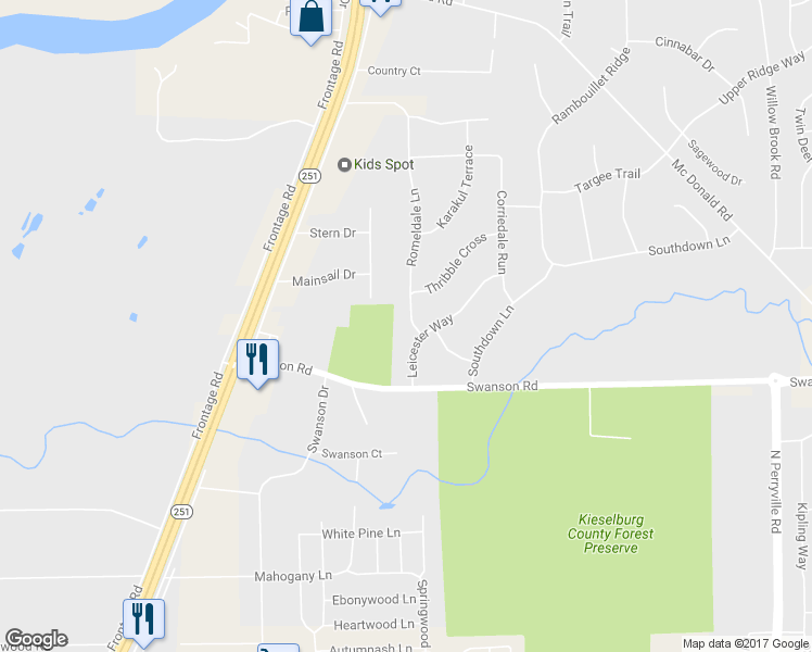 map of restaurants, bars, coffee shops, grocery stores, and more near 9120 Romeldale Lane in Roscoe