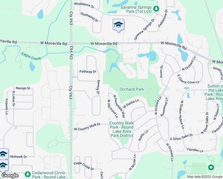 map of restaurants, bars, coffee shops, grocery stores, and more near 2463 North Periwinkle Way in Round Lake Beach