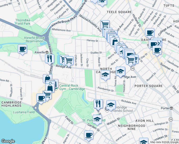 map of restaurants, bars, coffee shops, grocery stores, and more near in Middlesex County