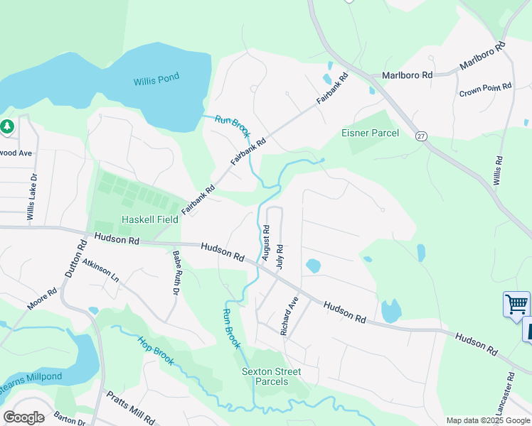 map of restaurants, bars, coffee shops, grocery stores, and more near 31 August Road in Sudbury