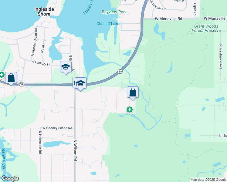 map of restaurants, bars, coffee shops, grocery stores, and more near 36460 Tamarack Drive in Ingleside