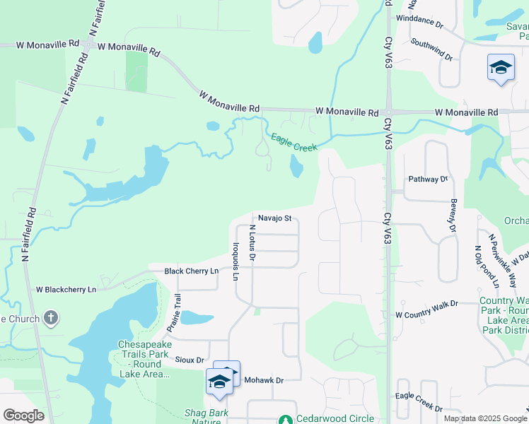 map of restaurants, bars, coffee shops, grocery stores, and more near 701 Navajo Street in Round Lake Heights