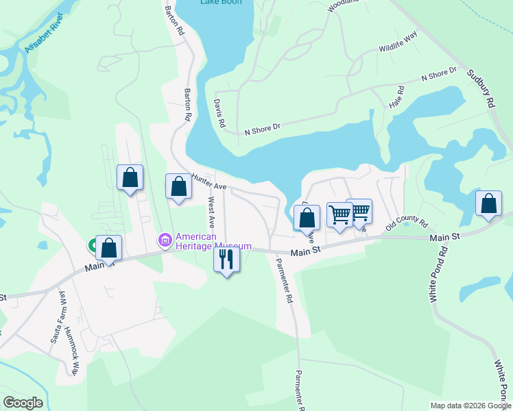 map of restaurants, bars, coffee shops, grocery stores, and more near 22 Hunter Avenue in Hudson