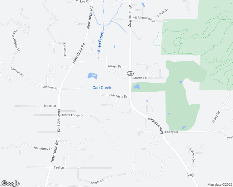 map of restaurants, bars, coffee shops, grocery stores, and more near 210 Valle Vista Drive in Grants Pass