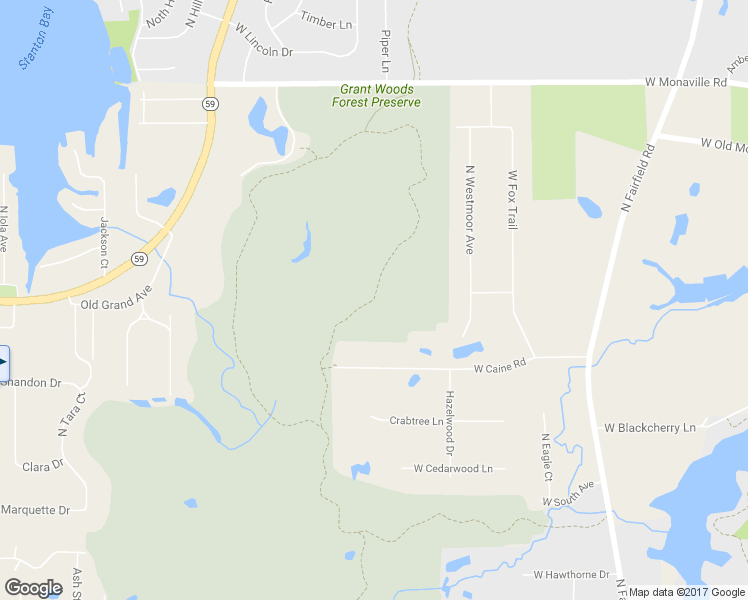 map of restaurants, bars, coffee shops, grocery stores, and more near Grant Woods South Trail in Ingleside