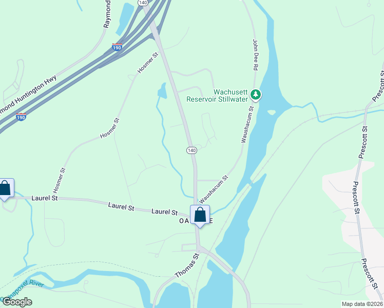 map of restaurants, bars, coffee shops, grocery stores, and more near 95 North Main Street in West Boylston