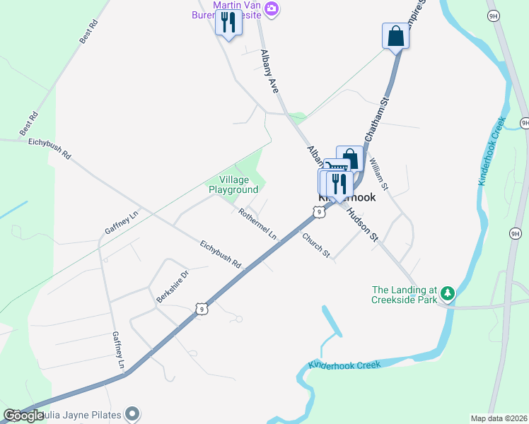 map of restaurants, bars, coffee shops, grocery stores, and more near 23 Rothermel Lane in Kinderhook