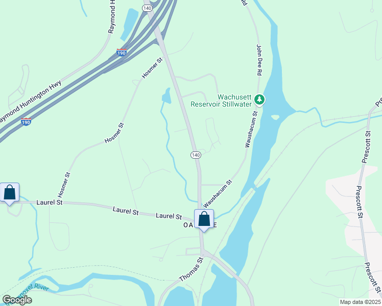 map of restaurants, bars, coffee shops, grocery stores, and more near 95 North Main Street in West Boylston