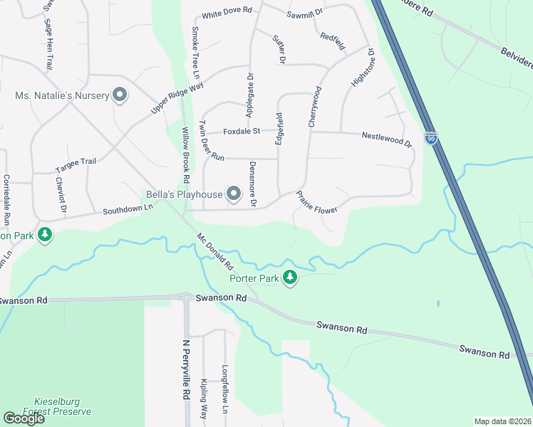 map of restaurants, bars, coffee shops, grocery stores, and more near 6457 Prairie Flower in Roscoe
