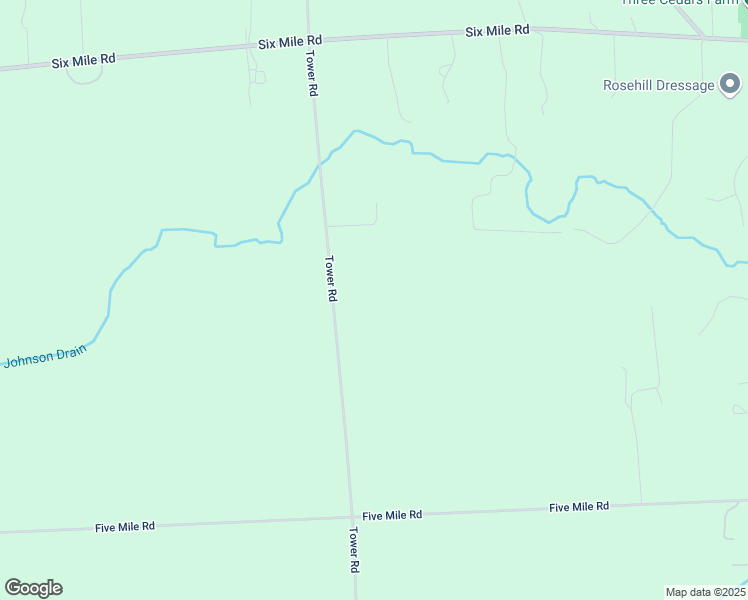 map of restaurants, bars, coffee shops, grocery stores, and more near 7620 Tower Road in South Lyon