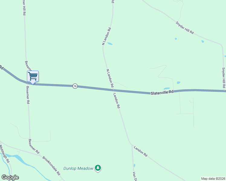 map of restaurants, bars, coffee shops, grocery stores, and more near 15 N Landon Rd in Ithaca