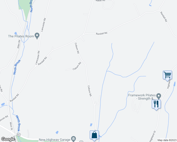 map of restaurants, bars, coffee shops, grocery stores, and more near 103 Coburn Road in Berlin