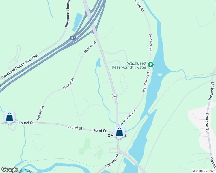 map of restaurants, bars, coffee shops, grocery stores, and more near 111 North Main Street in West Boylston