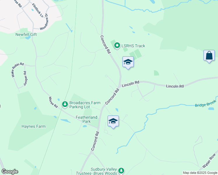 map of restaurants, bars, coffee shops, grocery stores, and more near 539 Concord Road in Sudbury