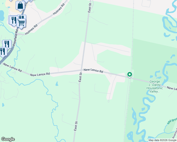 map of restaurants, bars, coffee shops, grocery stores, and more near 178 New Lenox Road in Lenox