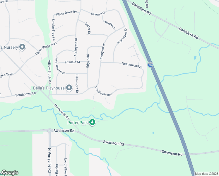 map of restaurants, bars, coffee shops, grocery stores, and more near 9318 Prairie View Court in Roscoe