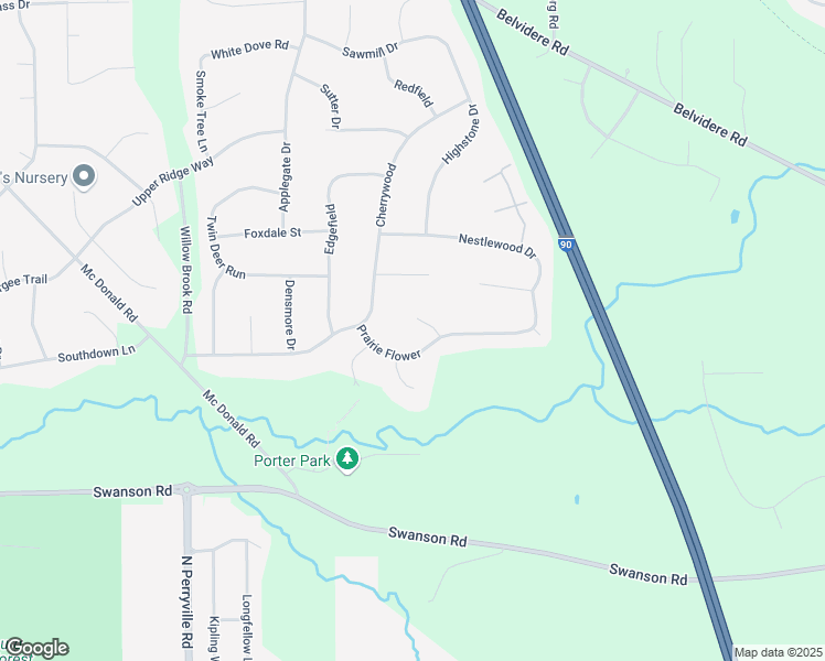 map of restaurants, bars, coffee shops, grocery stores, and more near 9318 Prairie View Court in Roscoe