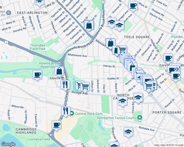 map of restaurants, bars, coffee shops, grocery stores, and more near in Middlesex County