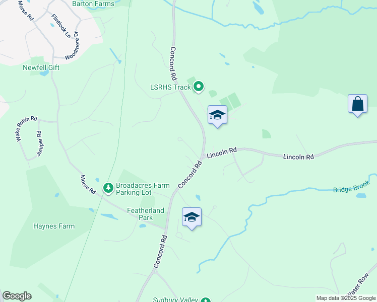 map of restaurants, bars, coffee shops, grocery stores, and more near 539 Concord Road in Sudbury