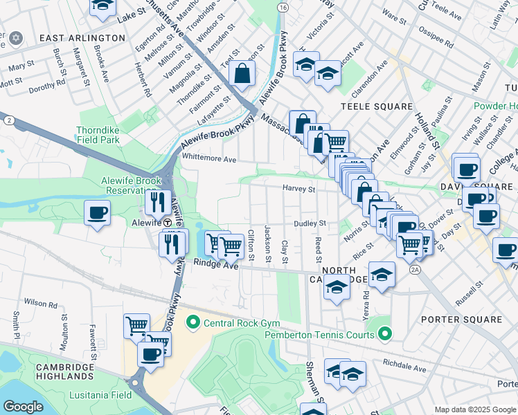 map of restaurants, bars, coffee shops, grocery stores, and more near in Middlesex County