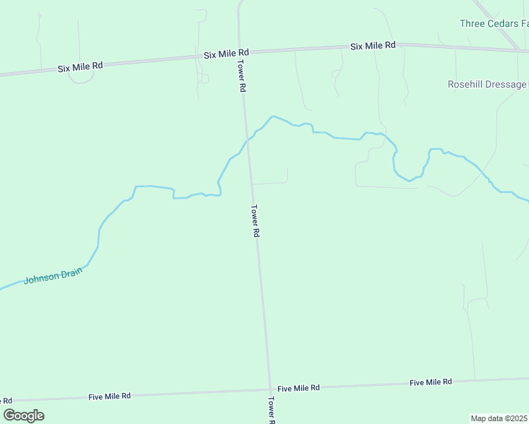 map of restaurants, bars, coffee shops, grocery stores, and more near 7620 Tower Road in South Lyon