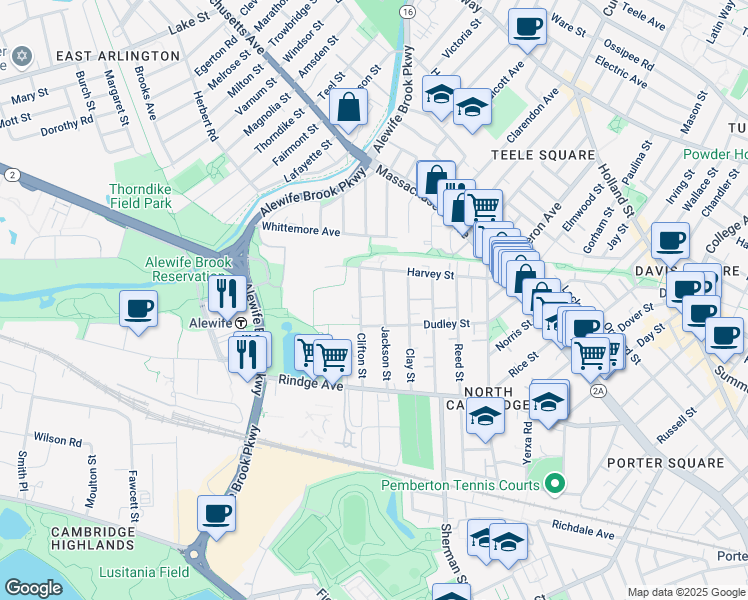 map of restaurants, bars, coffee shops, grocery stores, and more near in Middlesex County