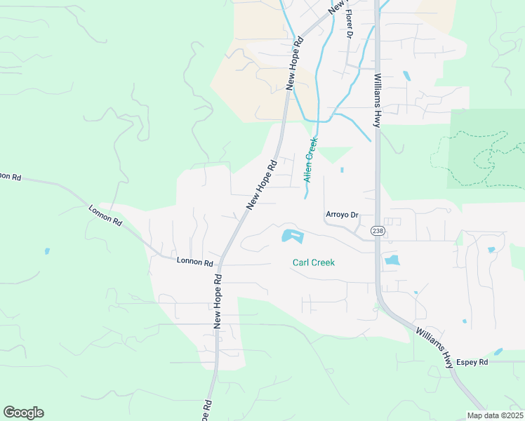 map of restaurants, bars, coffee shops, grocery stores, and more near 3255 New Hope Road in Grants Pass