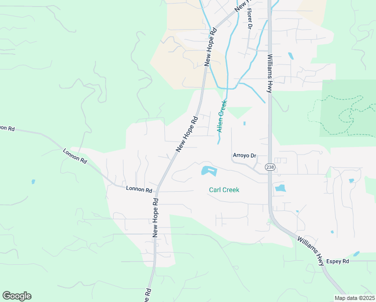 map of restaurants, bars, coffee shops, grocery stores, and more near 3255 New Hope Road in Grants Pass