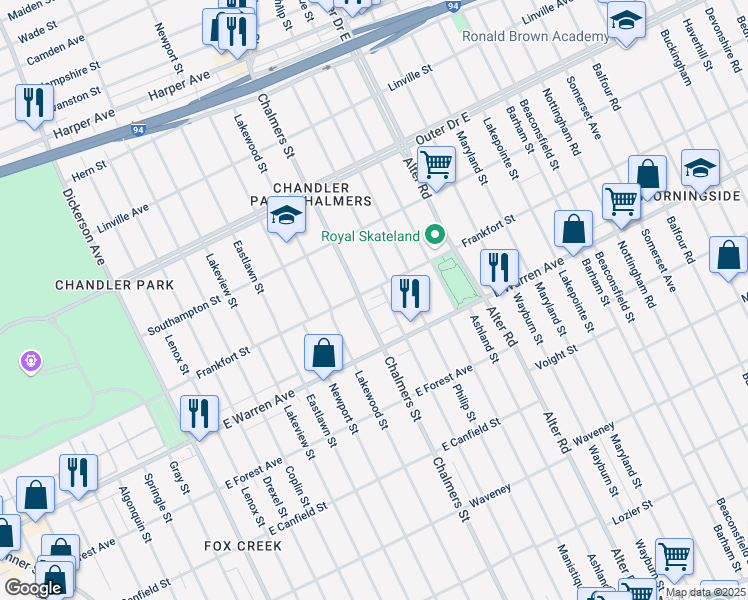 map of restaurants, bars, coffee shops, grocery stores, and more near 13505 North Haggerty Road in Plymouth