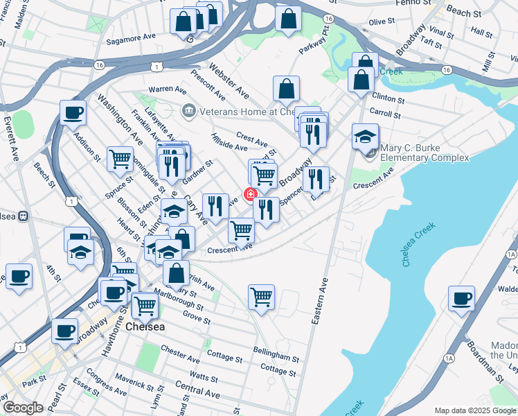map of restaurants, bars, coffee shops, grocery stores, and more near 778 Broadway in Chelsea