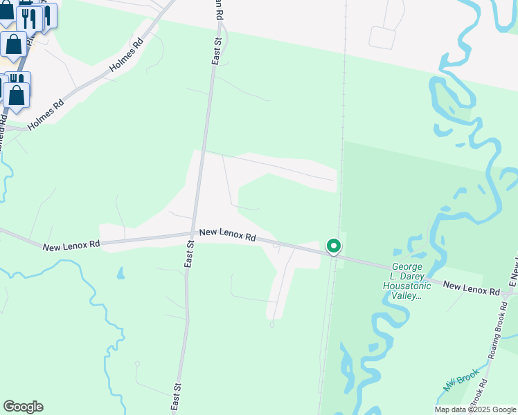 map of restaurants, bars, coffee shops, grocery stores, and more near 99 Westminster Road in Lenox