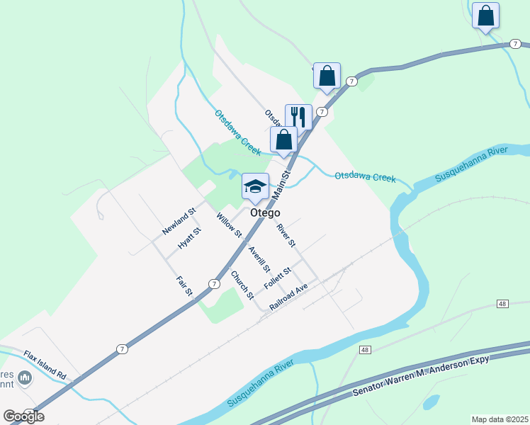 map of restaurants, bars, coffee shops, grocery stores, and more near in Otego