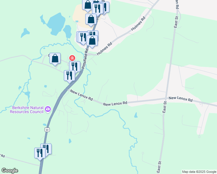map of restaurants, bars, coffee shops, grocery stores, and more near 63 E New Lenox Rd in Lenox