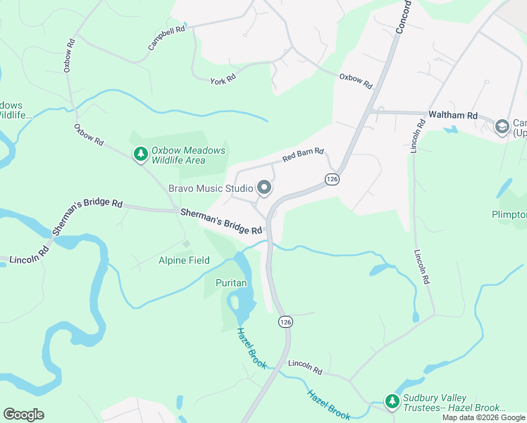 map of restaurants, bars, coffee shops, grocery stores, and more near 3 Tally Ho Lane in Wayland