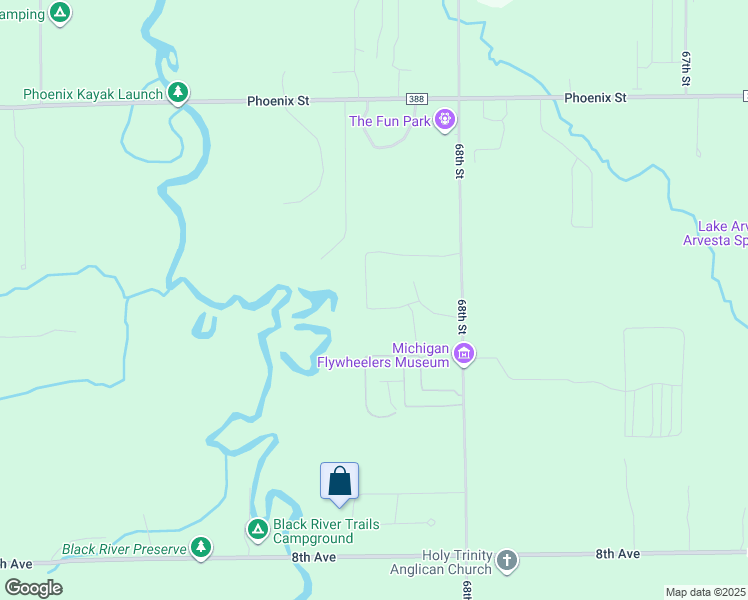 map of restaurants, bars, coffee shops, grocery stores, and more near 05872 68th Street in South Haven