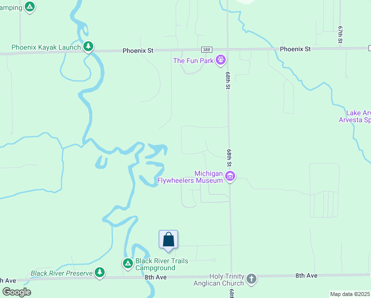 map of restaurants, bars, coffee shops, grocery stores, and more near 05872 68th Street in South Haven