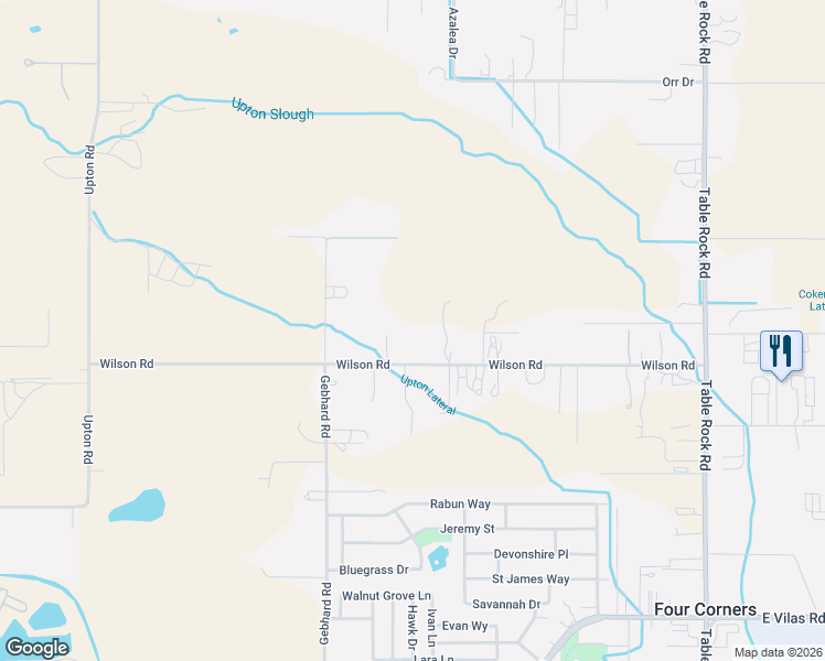 map of restaurants, bars, coffee shops, grocery stores, and more near 555 Wilson Road in Central Point