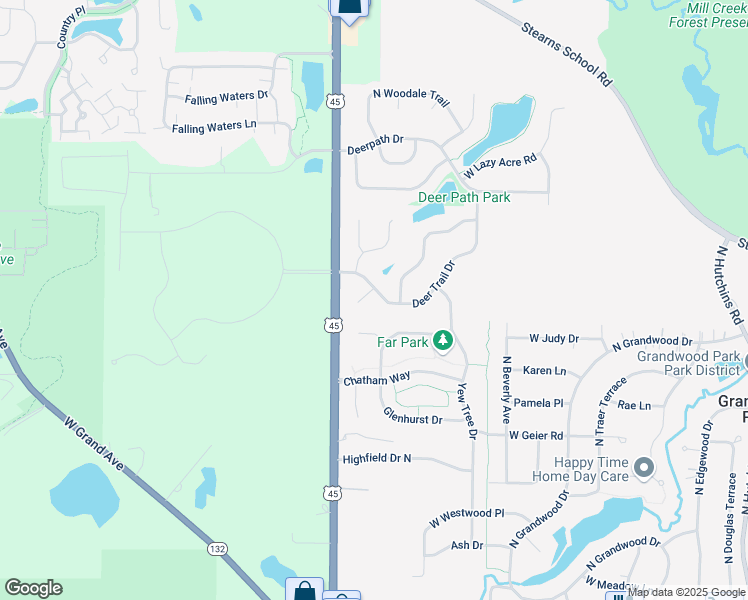 map of restaurants, bars, coffee shops, grocery stores, and more near 36803 Deer Trail Drive in Lake Villa