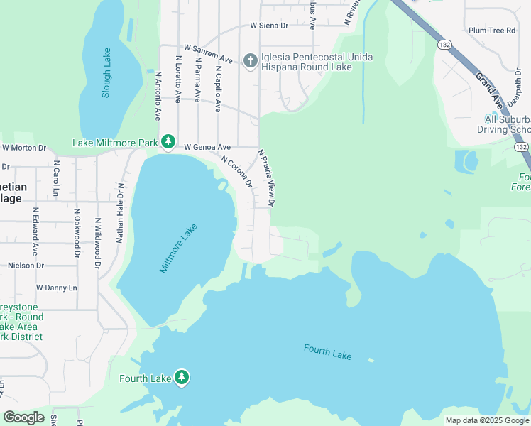 map of restaurants, bars, coffee shops, grocery stores, and more near 20665 West Lake Court in Lake Villa