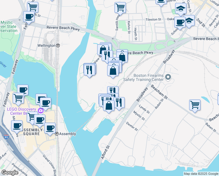 map of restaurants, bars, coffee shops, grocery stores, and more near 24 in Everett