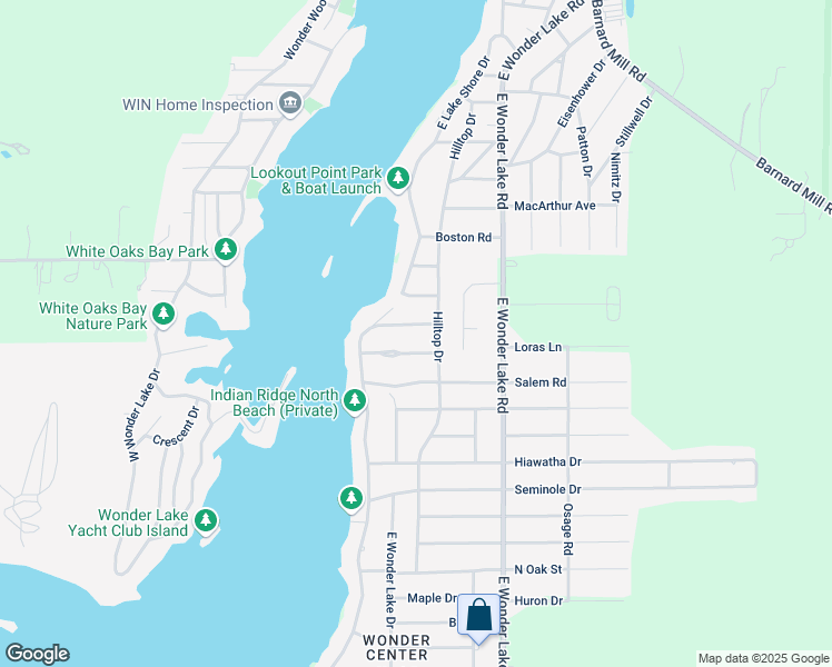 map of restaurants, bars, coffee shops, grocery stores, and more near 7516 Marblehead Road in Wonder Lake