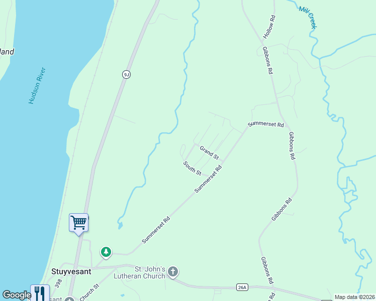 map of restaurants, bars, coffee shops, grocery stores, and more near Union Street in Stuyvesant