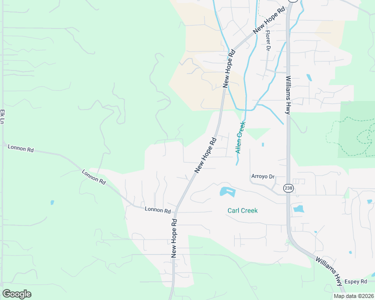map of restaurants, bars, coffee shops, grocery stores, and more near 3260 New Hope Road in Grants Pass