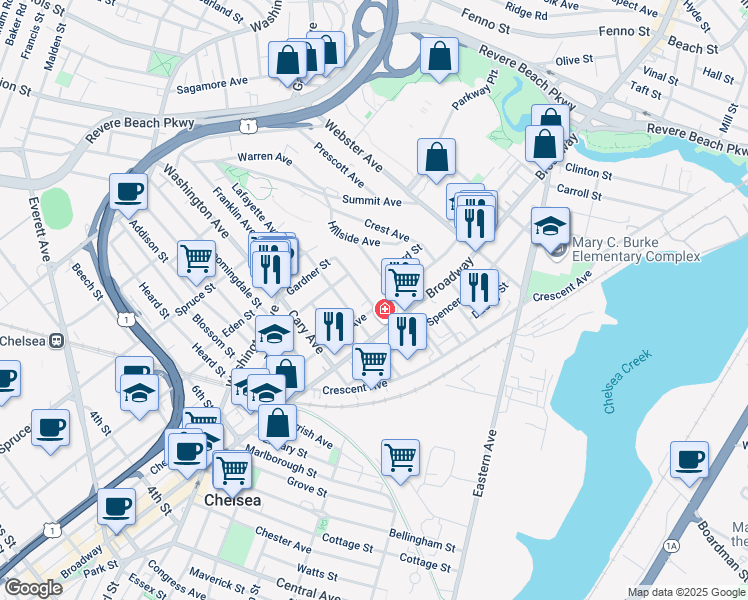 map of restaurants, bars, coffee shops, grocery stores, and more near 778 Broadway in Chelsea