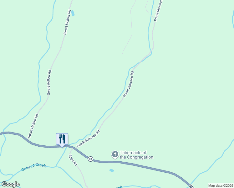 map of restaurants, bars, coffee shops, grocery stores, and more near 411 Frank Slawson Road in Davenport