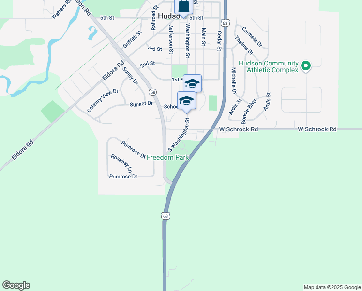 map of restaurants, bars, coffee shops, grocery stores, and more near Sergeant Road in Hudson