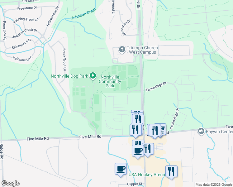 map of restaurants, bars, coffee shops, grocery stores, and more near Scott Regional Prison in Northville