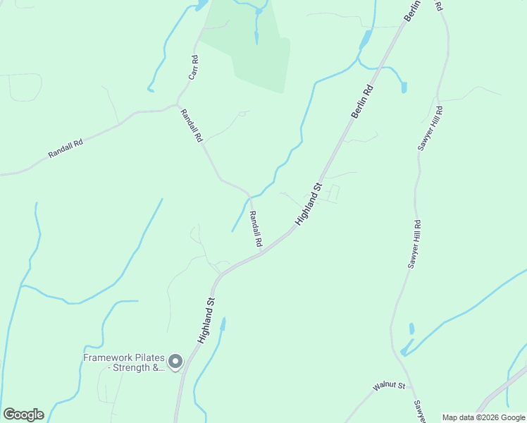 map of restaurants, bars, coffee shops, grocery stores, and more near 21 Randall Road in Berlin