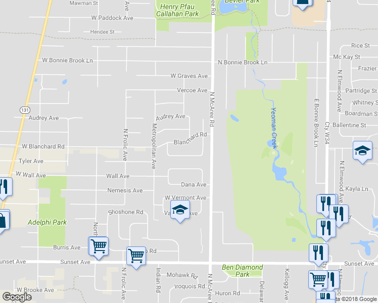 map of restaurants, bars, coffee shops, grocery stores, and more near 2626 Jacquelyn Lane in Waukegan