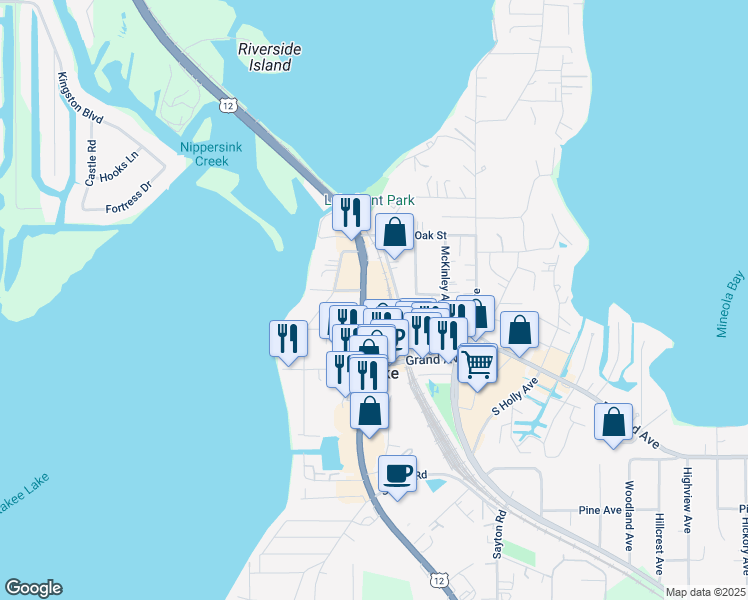 map of restaurants, bars, coffee shops, grocery stores, and more near 31 U.S. 12 in Fox Lake